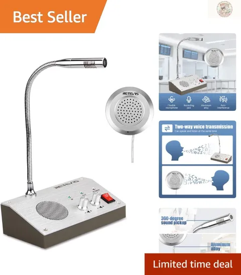 RT-9908 Window Intercom: Anti-Interference Speaker System for Retail & More