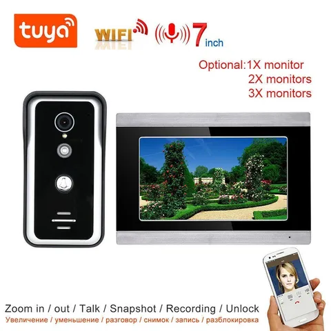 WiFi Video Doorbell Touch Screen Monitor Video Door Phone Intercom Entry System