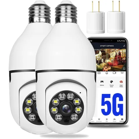2PCS 360 Degree Security Cameras Wireless Outdoor, 2.4GHz & 5GHz WiFi Light B...