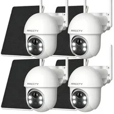 ARCCTV 4MP Wireless Security Camera Solar Battery Pan/Tilt WiFi Outdoor Audio IR