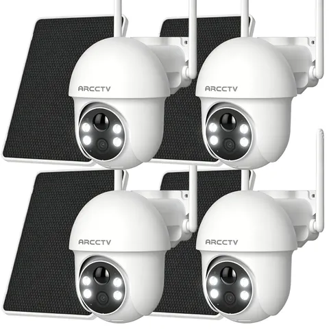 ARCCTV 4MP Wireless Security Camera Solar Battery Pan/Tilt WiFi Outdoor Audio IR