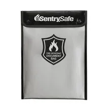 Fire and Water Resistant Portable Bag with Zipper for Money or Document Stora...