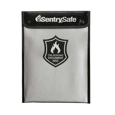 Fire and Water Resistant Portable Bag with Zipper for Money or Document Stora...