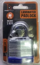 Work Point Stainless Steel Laminated PadLock 1/2 Inch Shackle and 2 Keys