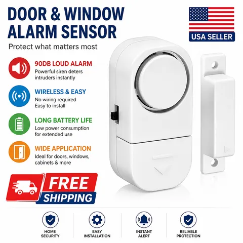 6 Wireless Door Window Alarm Sensor Magnetic Security Alert 90DB Home Safety Set