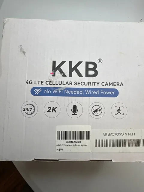KKB 4G LTE Cellular Security Camera with 2K Resolution, No WiFi Needed, Wired,