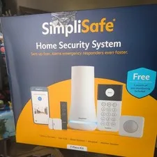 SimpliSafe Smart Home Security System 7 Pieces Kit Set Up Fast, White Color