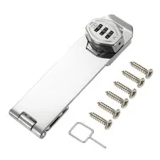 Keyless Cabinet Combination Lock 6" 3-Digit Password Hasp Lock Silver