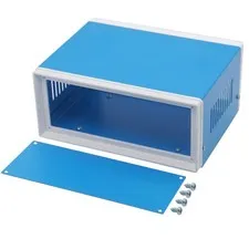 Zulkit Electronic Enclosures Blue Metal Enclosure 6.7" x 4.3" x 3.1", 