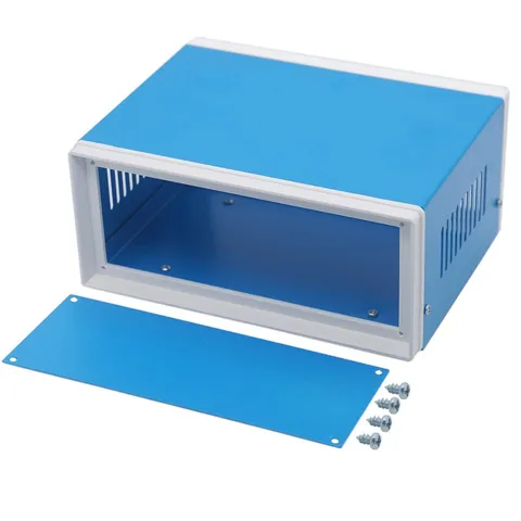 Zulkit Electronic Enclosures Blue Metal Enclosure 6.7" x 4.3" x 3.1", 