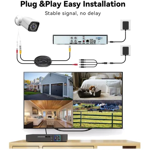 Indoor/Outdoor Surveillance Kit, 5MP Lite AHD DVR, 4 Cameras