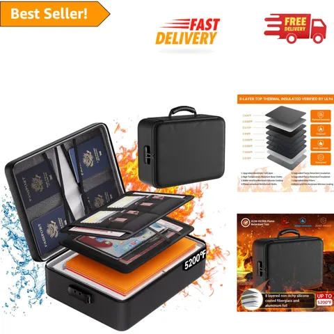Lightweight 5200°F Fireproof Organizer with Strong Handle - Multi-Pocket Design