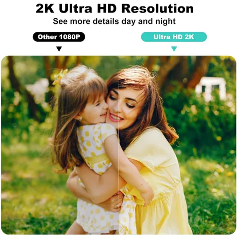Easy Setup Wireless Security Cameras, Color Night Vision, 2K