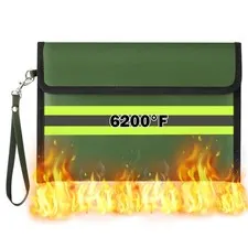 Fireproof Waterproof Document Bag  6200°F Water Resistant Fire Proof Money Ba...