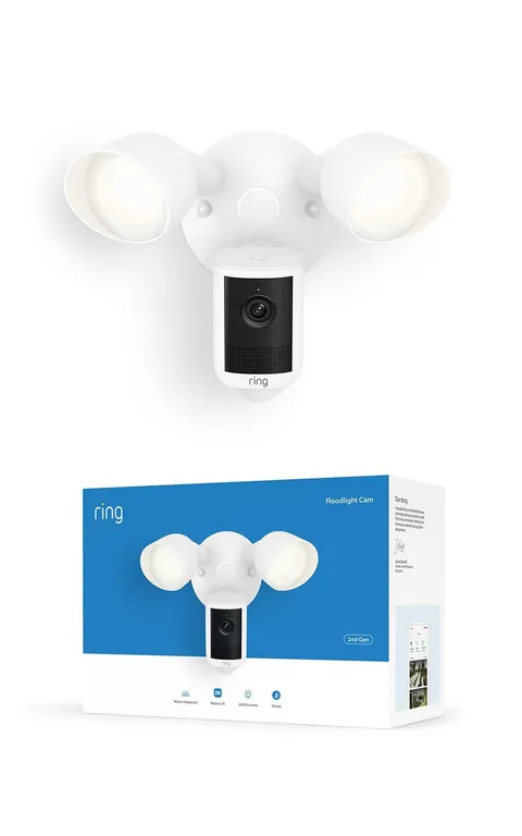 Ring Floodlight Cam, Wired newest model, Home or business security, WideAngle...