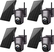Wireless Outdoor Security Camera 2K PTZ Solar 360 Degree Video Surveillance with
