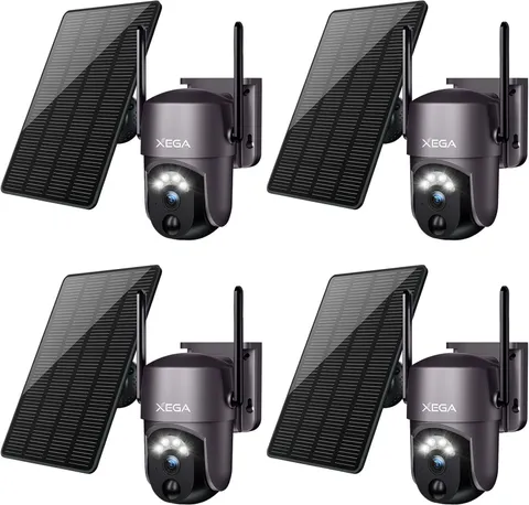 Wireless Outdoor Security Camera 2K PTZ Solar 360 Degree Video Surveillance with