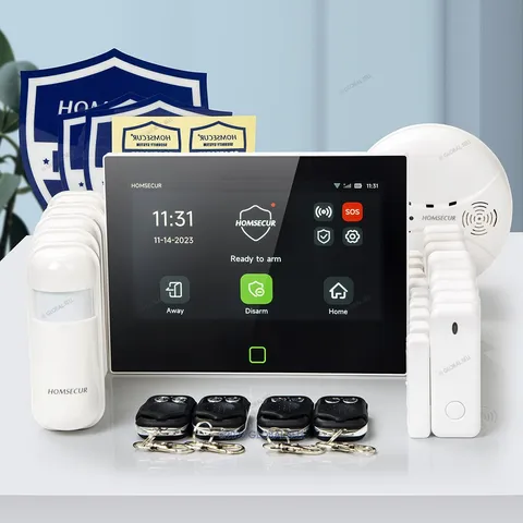 HOMSECUR Wireless WIFI 4G GSM SMS Autodial Burglar 7" Alarm System Touch Screen
