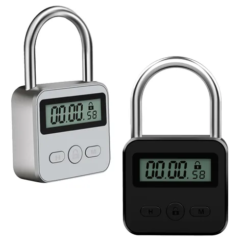 Waterproof Smart-Time Lock LCD Display  USB Rechargeable Temporary Timer PadloTF
