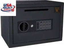 Digital Compact Steel Money Security Box with Keypad – Black