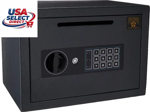 Digital Compact Steel Money Security Box with Keypad – Black