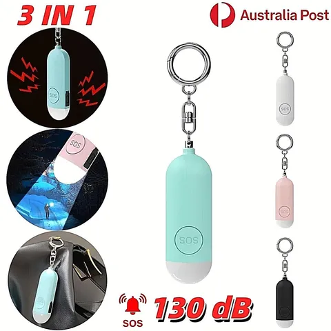 3IN1 Personal Alarm Safety Keychain Flashlight Self Defense Security Emergency