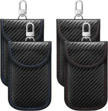 4 Pcs Faraday Key Fob Protector RFID Signal Blocking Pouch Anti-Theft Car Case