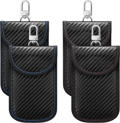 4 Pcs Faraday Key Fob Protector RFID Signal Blocking Pouch Anti-Theft Car Case