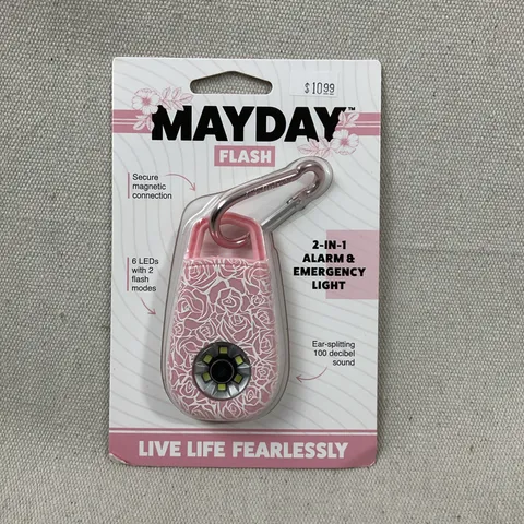 Mayday Flash, 2 in 1 Alarm & Emergency Light - Pink, new in package