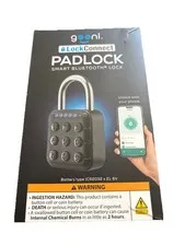Geeni LockConnect Padlock Smart Bluetooth Lock Waterproof Multi-Access - Black