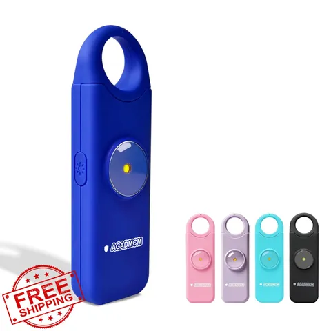 AGADMCM Personal Safety Alarm 130dB, LED Flashlight, Keychain, Navy Blue