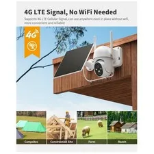 4G LTE Cellular Security Camera with Solar Panel