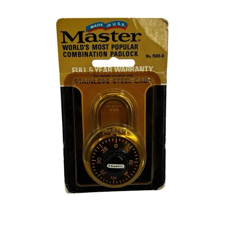 Vintage Master Lock 1500-D Combination Padlock Made USA NOS