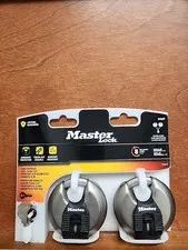 NEW!! 2 Pack Master Lock Heavy Duty Outdoor Shrouded Padlock 2 Key M40XT