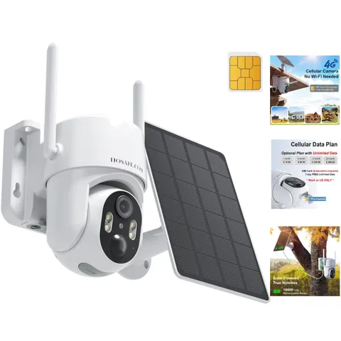 2K HD Wireless Solar Security Camera - 360 View & Night Vision -  Waterproof