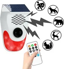 Solar Motion Sensor Alarm, Custom Voice Deer Bear Deterrent IP65