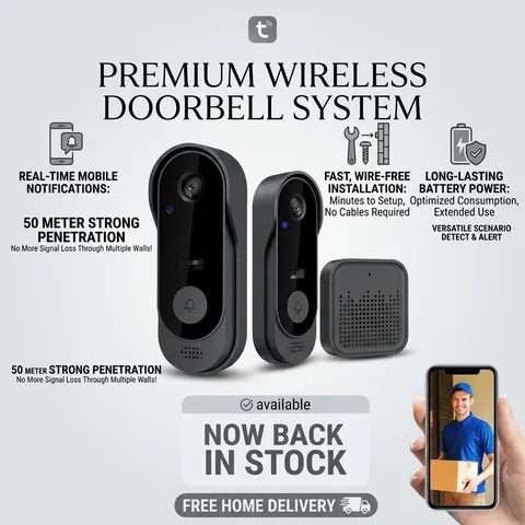 Smart 1080p WiFi Video Doorbell AI Detection 2 Way Audio Night Vision