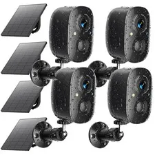 JESIOO Security Cameras Wireless Outdoor 2K Solar Powered WiFi Cameras for Ho...