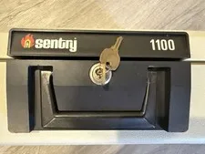 Sentry Safe 1100 Fire Resistant Valuables Security Lock Box Chest w/ 2 Keys