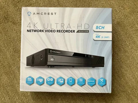 Amcrest NV4108  4K ULTRA HD 8CH PoE NVR 6TB 8MP Network Recorder Free Ship