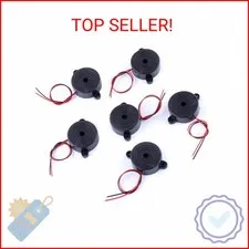 Cylewet 6Pcs 100dB Electronic Buzzer Alarm Sounder Continuous Sound Beep (Pack o