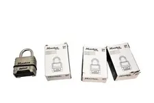 Master Lock ProSeries 1174 Combination Padlocks Lot Of 4 Silver Steel Medium
