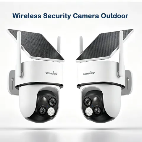 2X Wansview Solar Security Outdoor Camera 360° Person Detection Motion Tracking