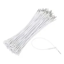 100Pcs Security Tags Lanyards Wire Loop (8", White), Steel Wire Cable Loop