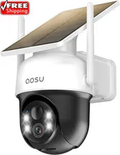 Solar Camera Outdoor Wireless for Home Surveillance,Fixed Solar Panel | Easy to