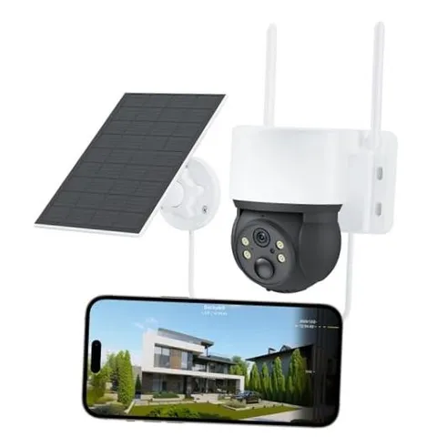Solar Cameras for Home Security, Security Cameras Wireless Outdoor, 360° White