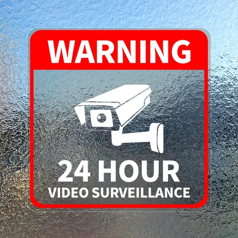 Video Surveillance Sticker Vinyl 6 x 6 Inch 5 Pack