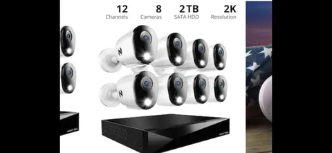 Night Owl 12 Channel 8 Camera Wired 2K 1TB DVR Security System with 2-way Audio