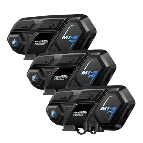 3Pcs M1-S Pro Motorcycle Bluetooth Headset 10 Rider Group Helmet Intercom 2000m