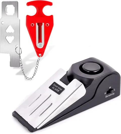 Upgraded Door Stop Alarm with Portable Door Lock 120 dB Travel Door Stopper Door